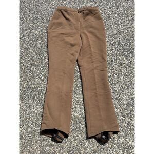Vtg 70s white stag Brown stirrup ski pants nylon union made talon zip 25x30
